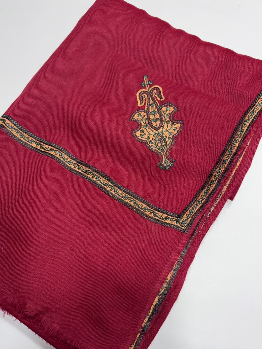 Pashmina Shawl Kingri Border Embroidery | Handmade Shawl Perfect Gift |