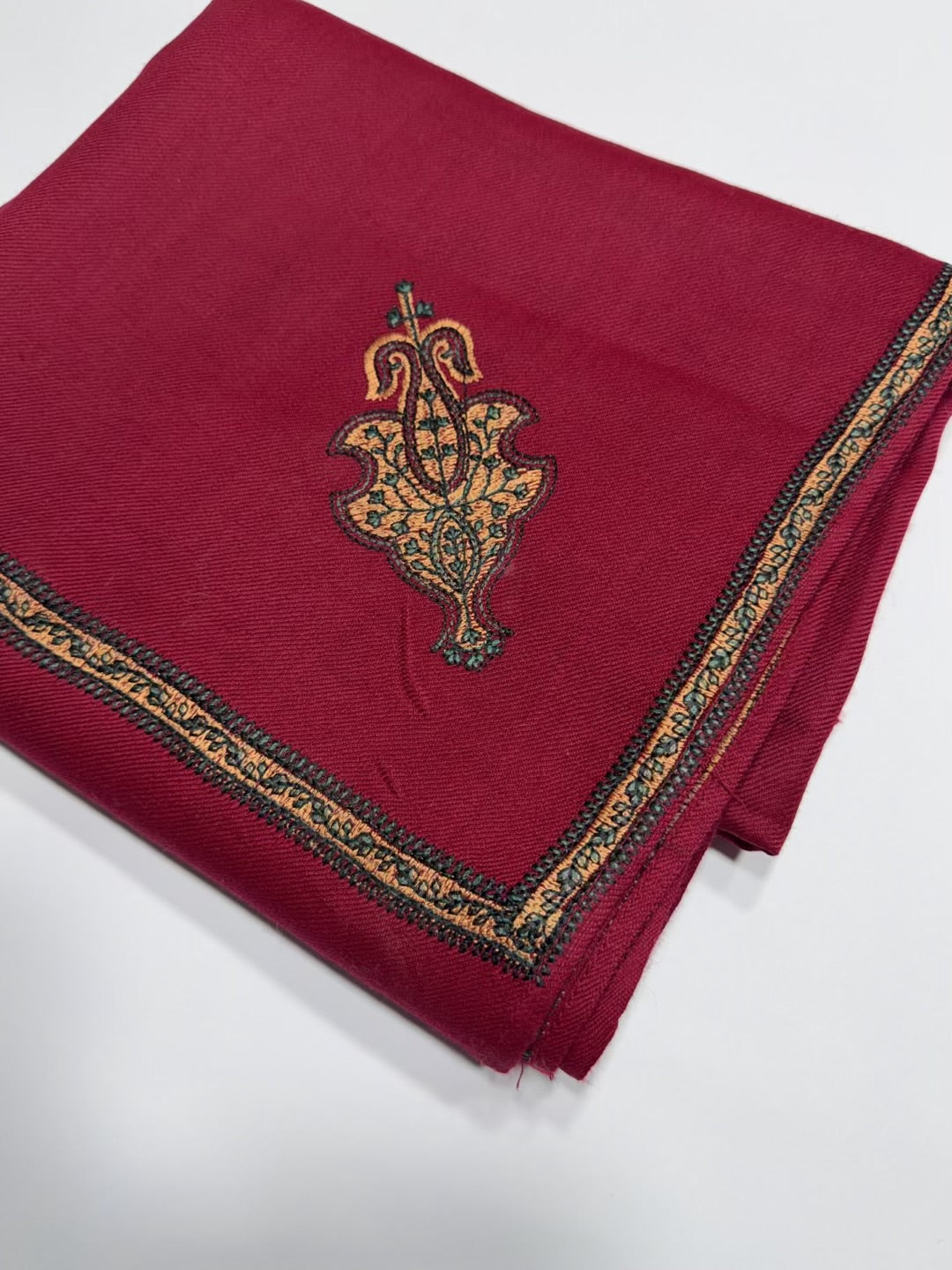 Pashmina Shawl Kingri Border Embroidery | Handmade Shawl Perfect Gift |