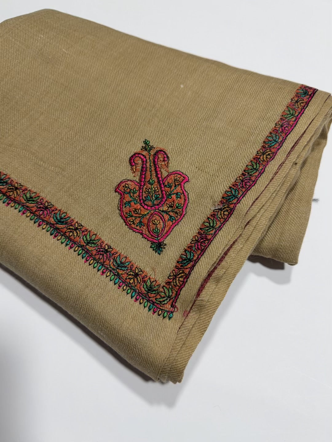 Pashmina Shawl Kingri Border Embroidery | Handmade Shawl Perfect Gift |