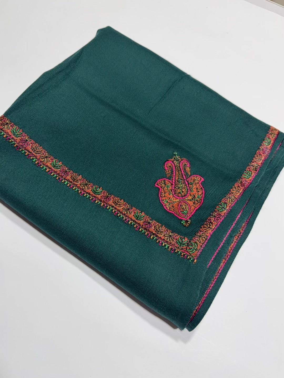 Pashmina Shawl Kingri Border Embroidery | Handmade Shawl Perfect Gift |