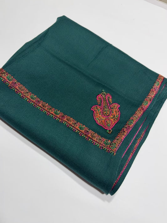 Kingri Border Embroidered Pashmina Shawl | Zinc