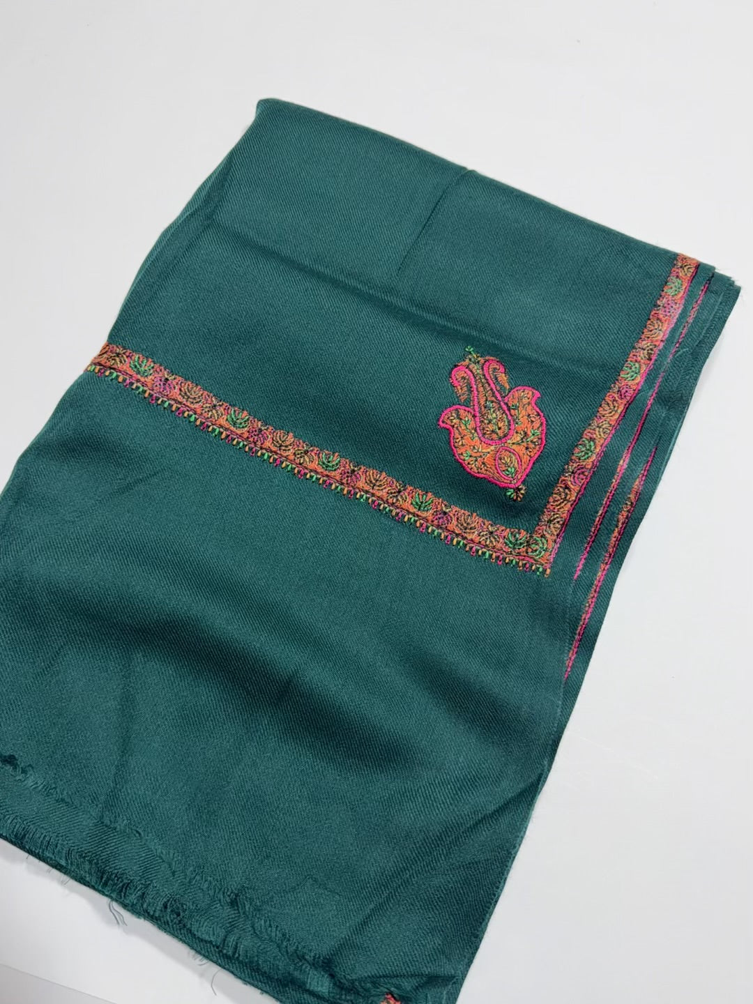 Pashmina Shawl Kingri Border Embroidery | Handmade Shawl Perfect Gift |