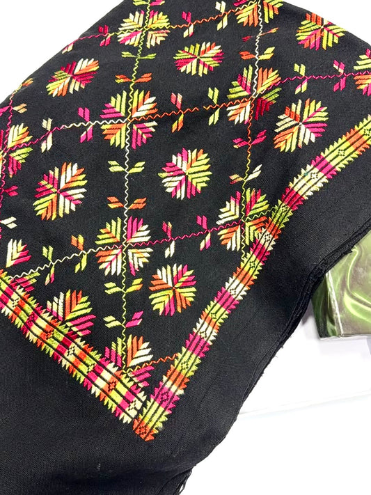 Phulkari Full Size Shawl | Handmade Khaddar Jaal Bagh Winter Shawl Perfect Gift