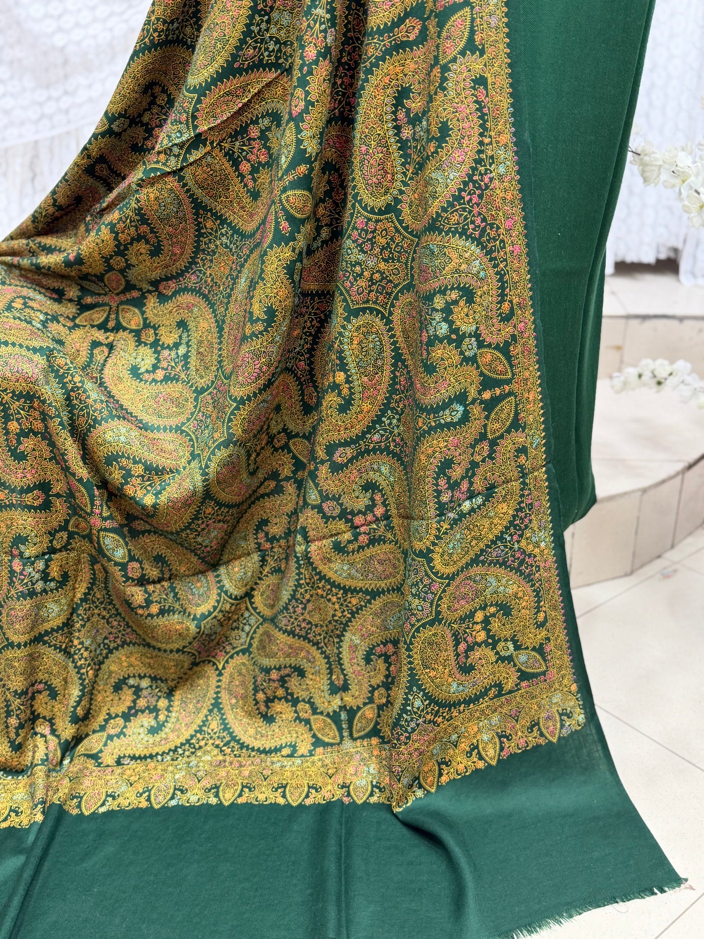 3 Piece Chikankari Suit With Pure Lawn Print Base Chikan Bore | Light Grey