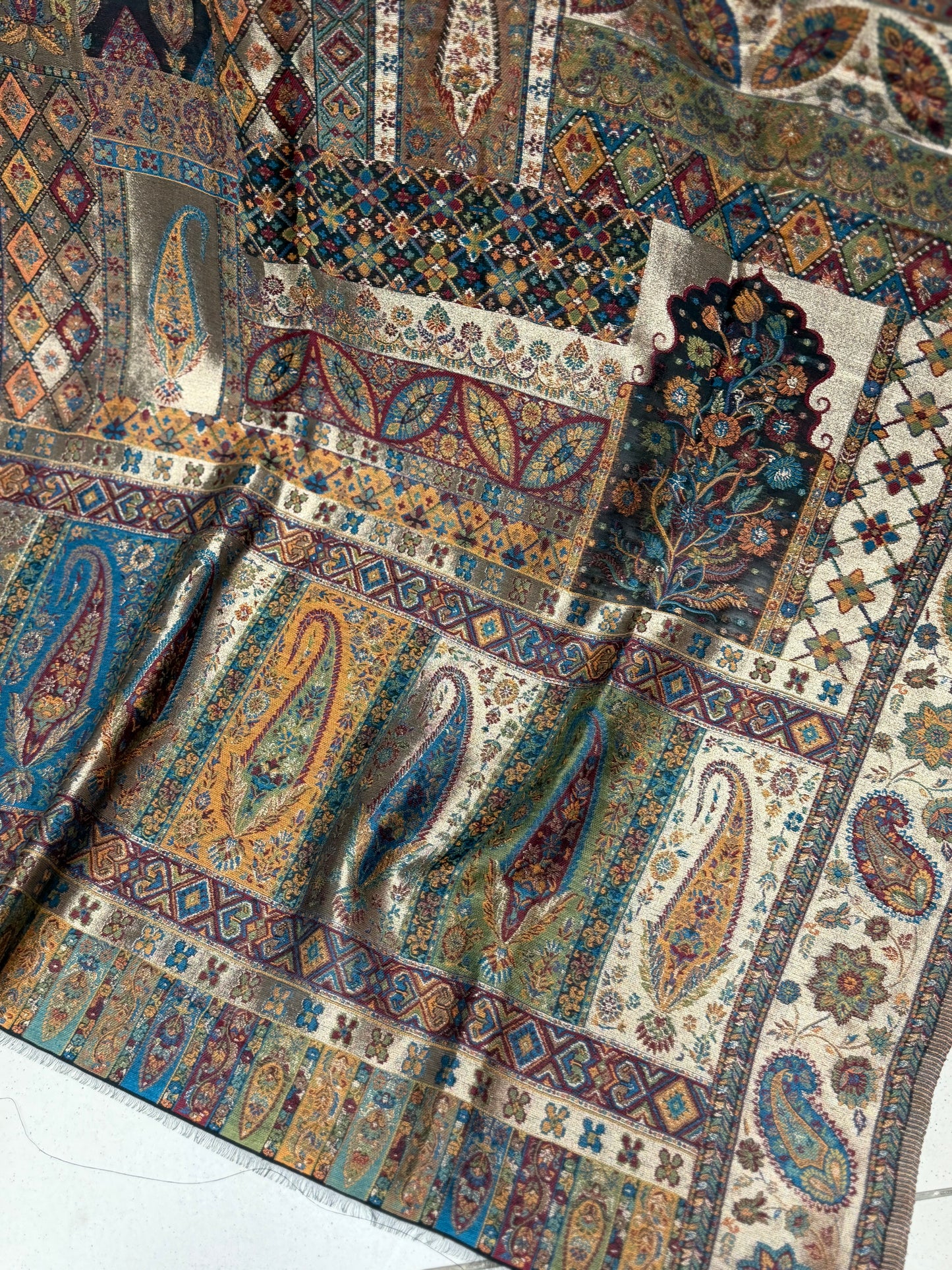 Moonlight Kani Silk Shawl, Wedding Wrap Perfect Gift Made in Kashmir