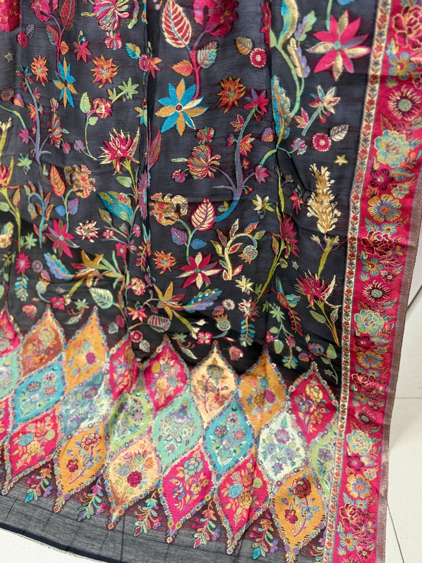 Luxury Kani Silk Shawl, Wedding Wrap Perfect Gift Made in Kashmir