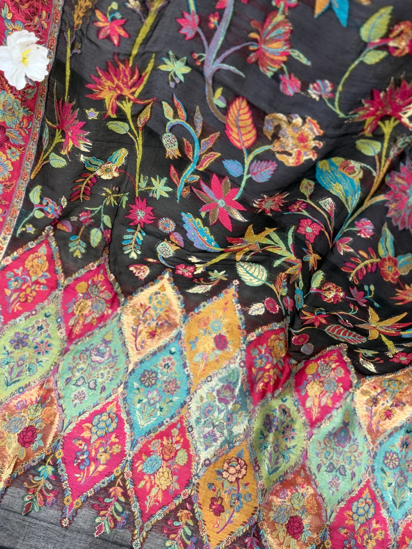 Luxury Kani Silk Shawl, Wedding Wrap Perfect Gift Made in Kashmir