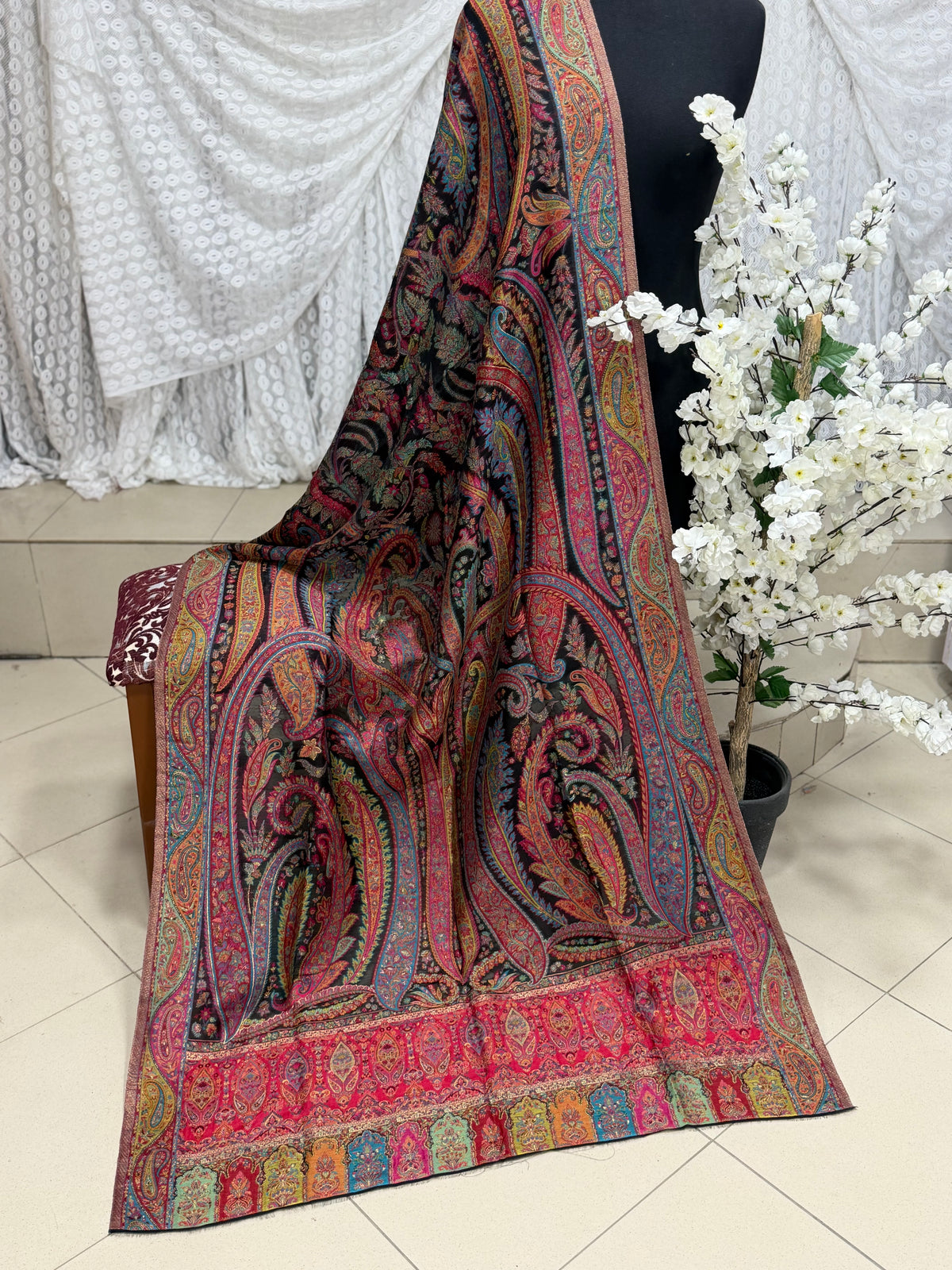Luxury Kani Silk Shawl, Wedding Wrap Perfect Gift Made in Kashmir | KS212