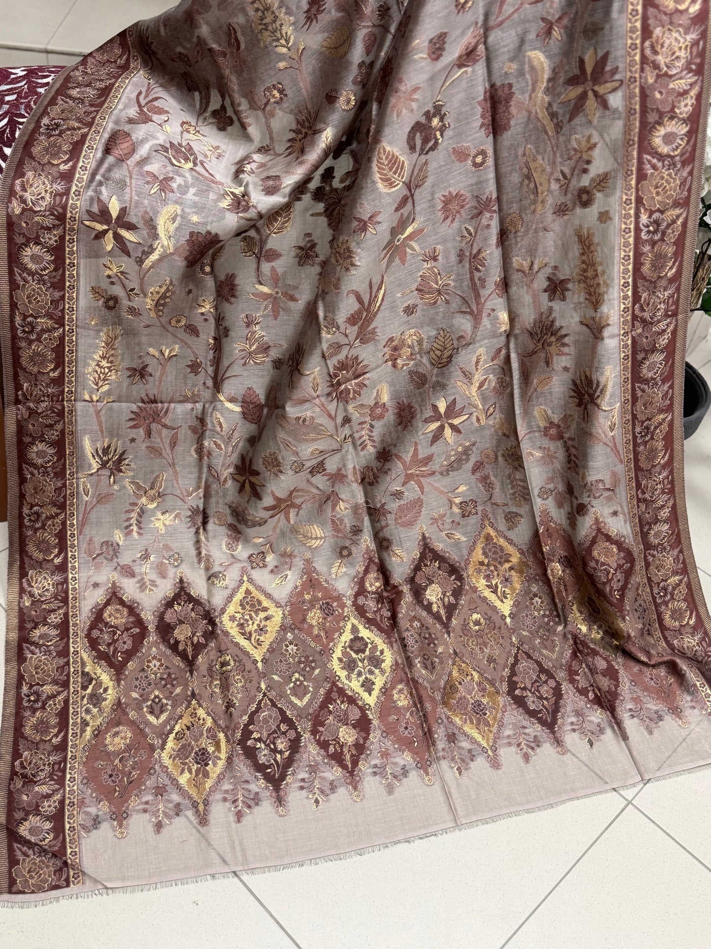 Luxury Kani Silk Shawl, Wedding Wrap Perfect Gift Made in Kashmir