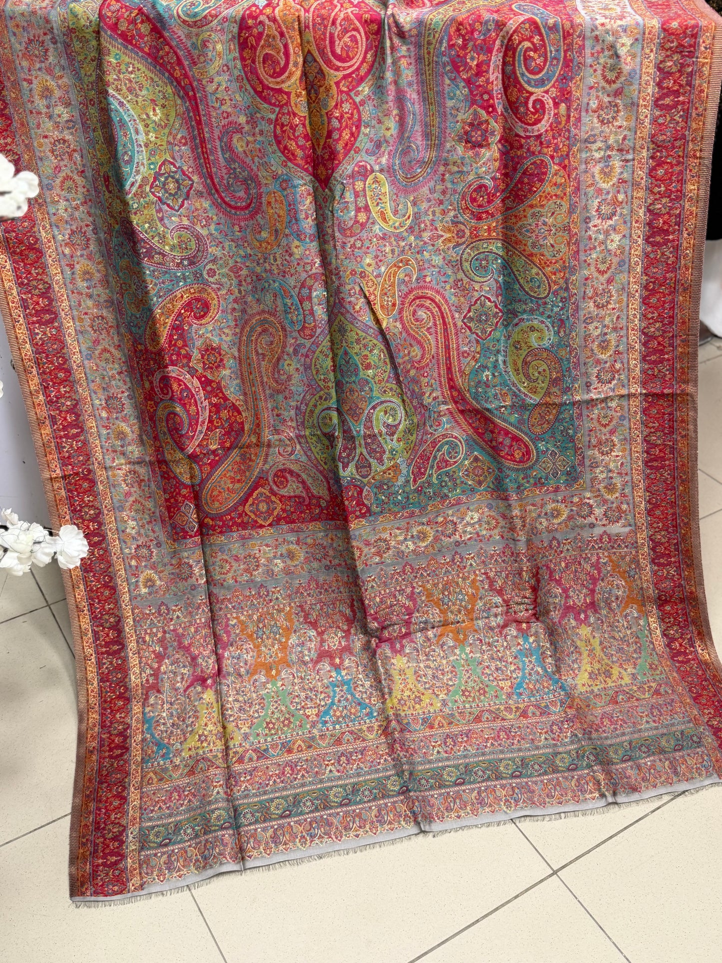 Luxury Kani Silk Shawl, Wedding Wrap Perfect Gift Made in Kashmir