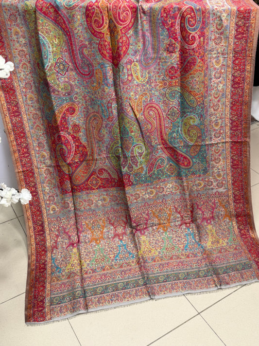 Luxury Kani Silk Shawl, Wedding Wrap Perfect Gift Made in Kashmir