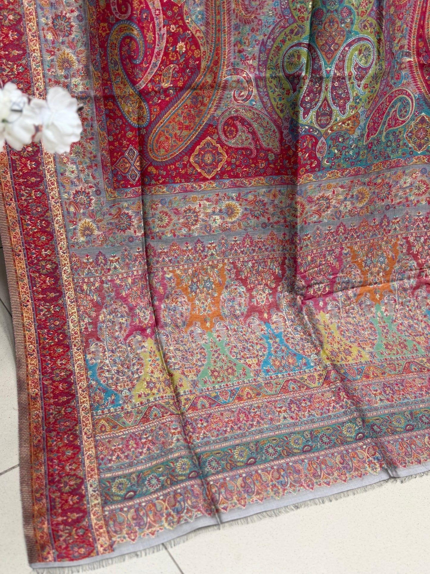 Luxury Kani Silk Shawl, Wedding Wrap Perfect Gift Made in Kashmir