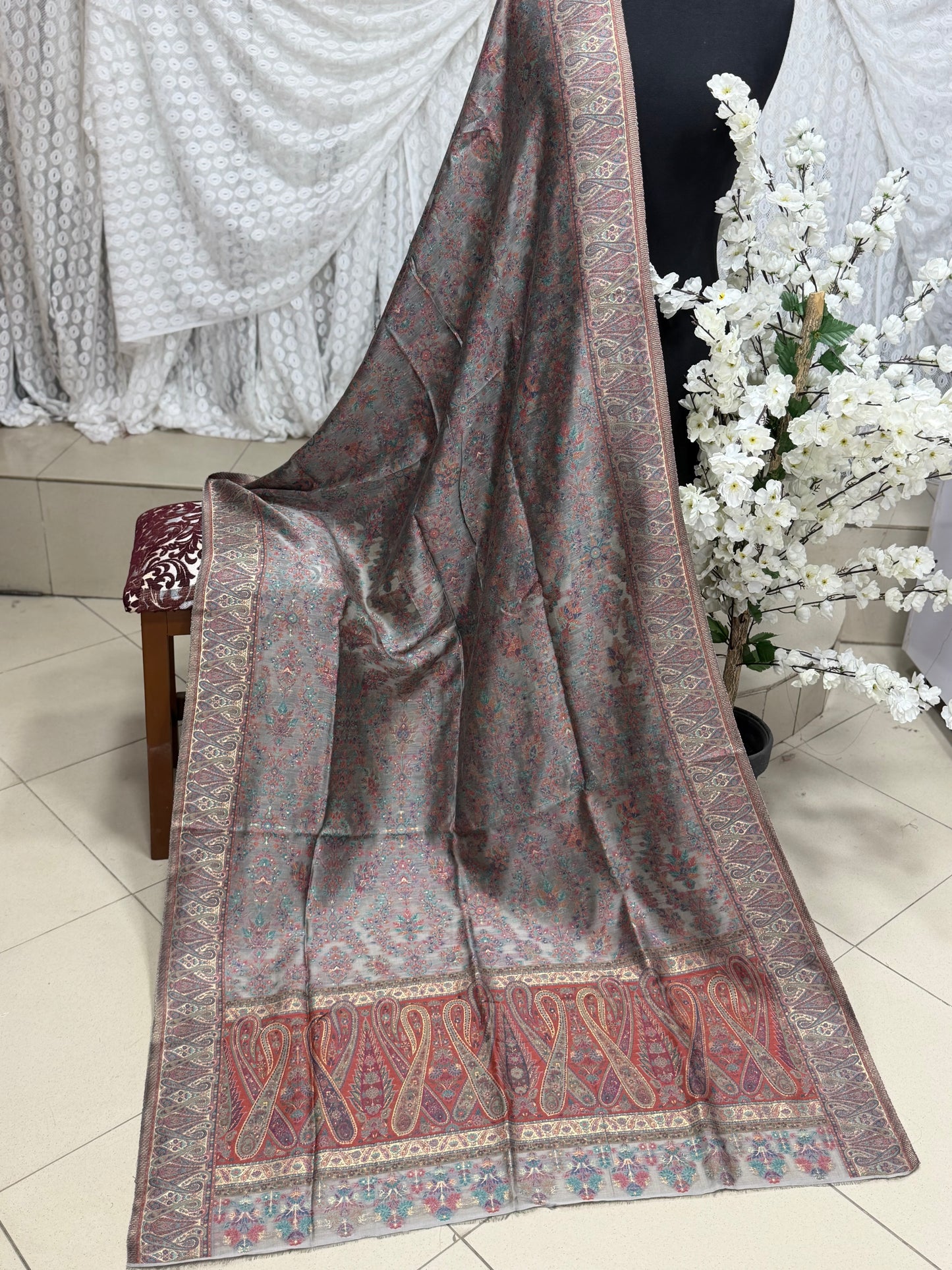 Luxury Kani Silk Shawl, Wedding Wrap Perfect Gift Made in Kashmir