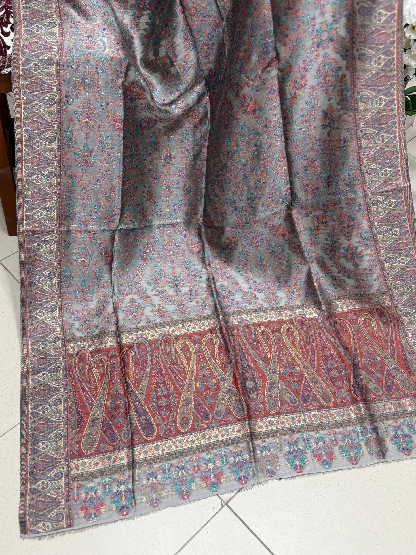 Luxury Kani Silk Shawl, Wedding Wrap Perfect Gift Made in Kashmir