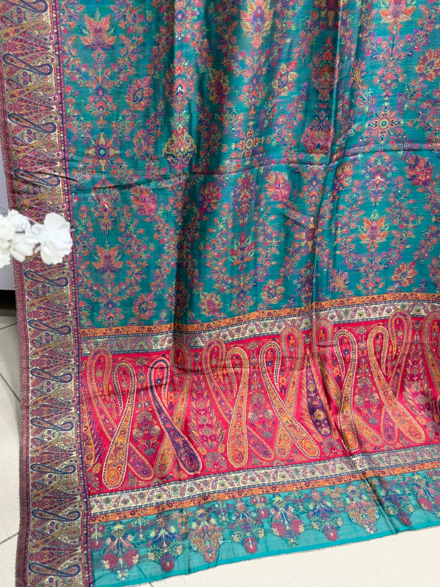 Luxury Kani Silk Shawl, Wedding Wrap Perfect Gift Made in Kashmir