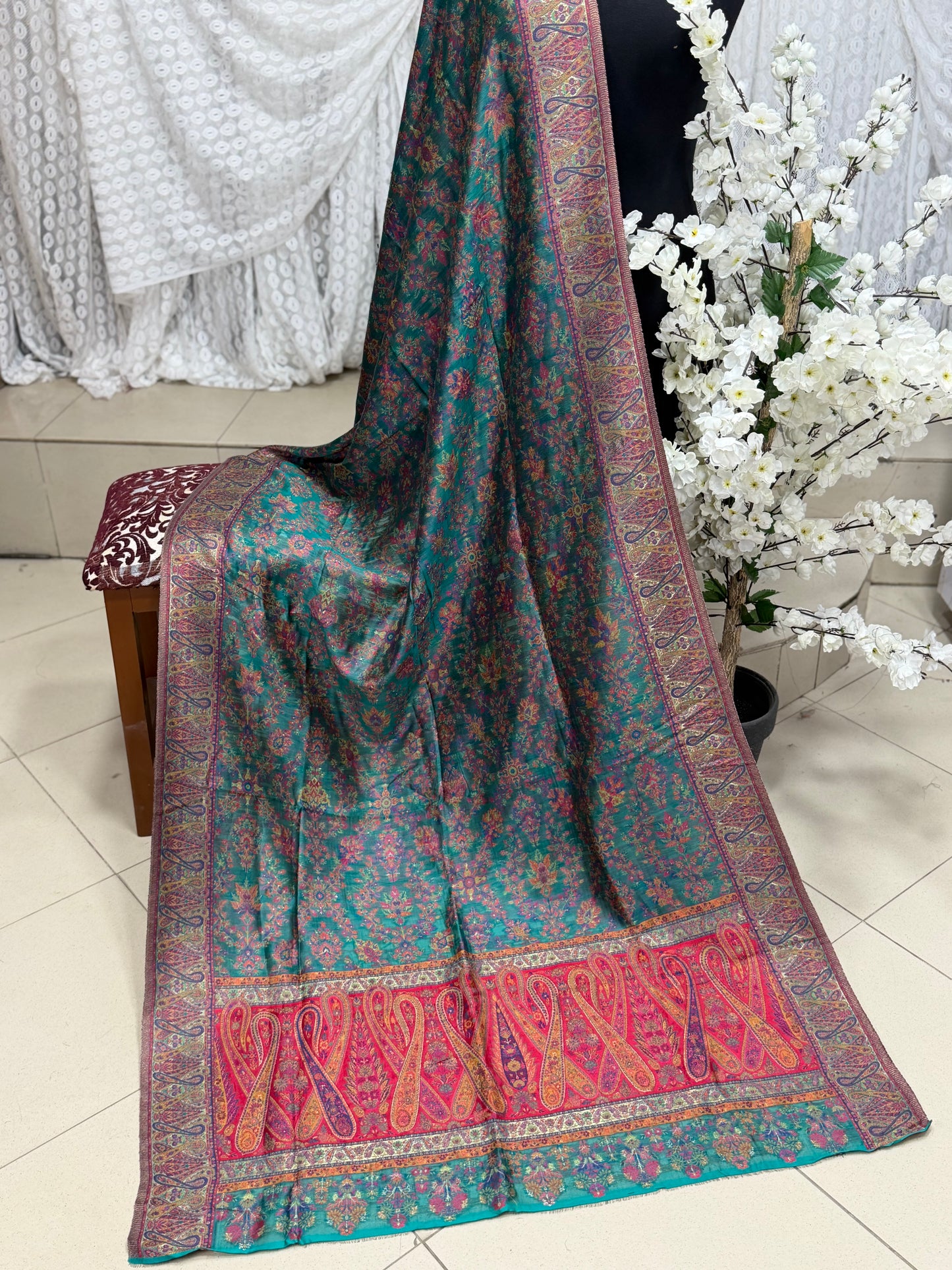 Luxury Kani Silk Shawl, Wedding Wrap Perfect Gift Made in Kashmir