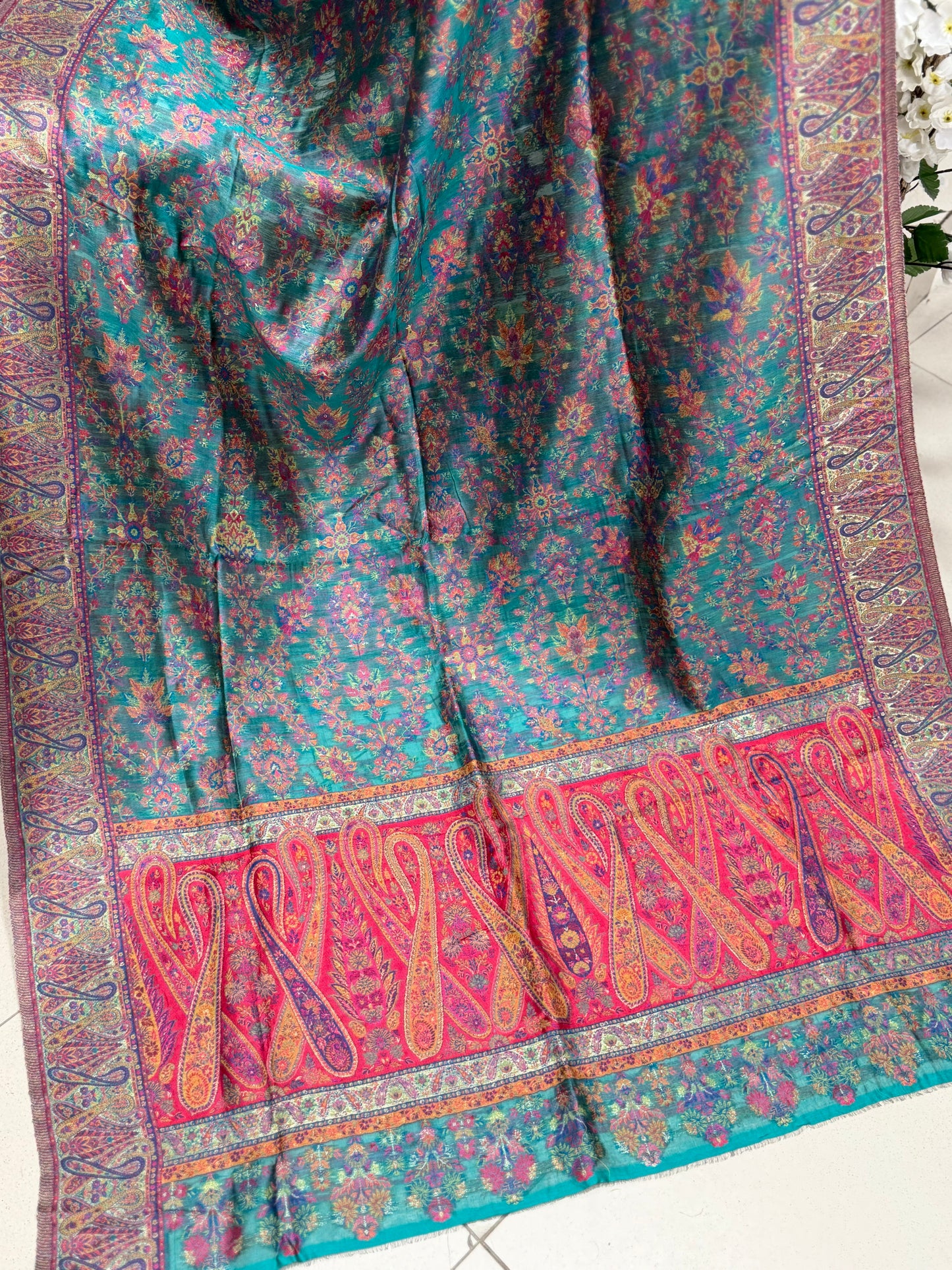 Luxury Kani Silk Shawl, Wedding Wrap Perfect Gift Made in Kashmir
