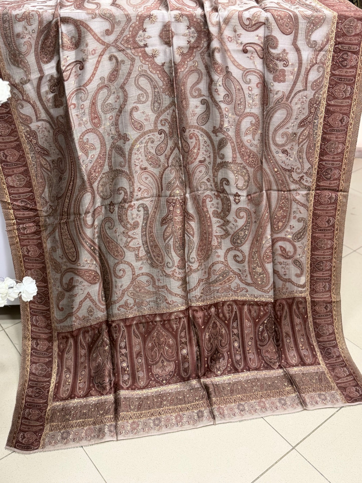 Luxury Kani Silk Shawl, Wedding Wrap Perfect Gift Made in Kashmir