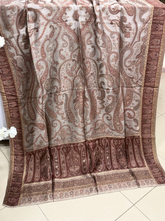 Luxury Kani Silk Shawl, Wedding Wrap Perfect Gift Made in Kashmir