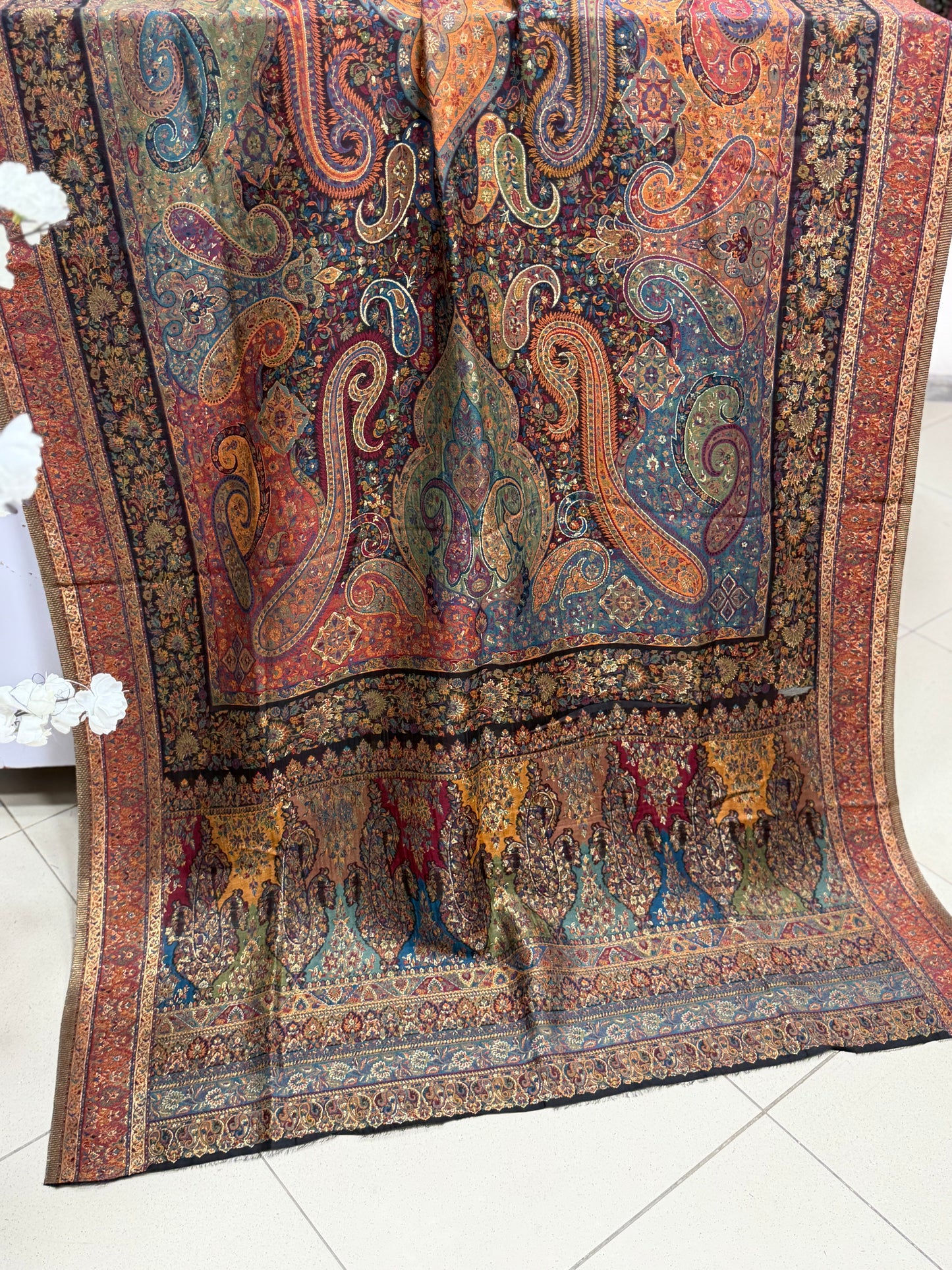Luxury Kani Silk Shawl, Wedding Wrap Perfect Gift Made in Kashmir