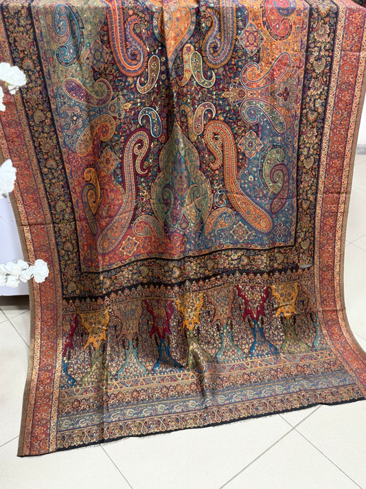 Luxury Kani Silk Shawl, Wedding Wrap Perfect Gift Made in Kashmir