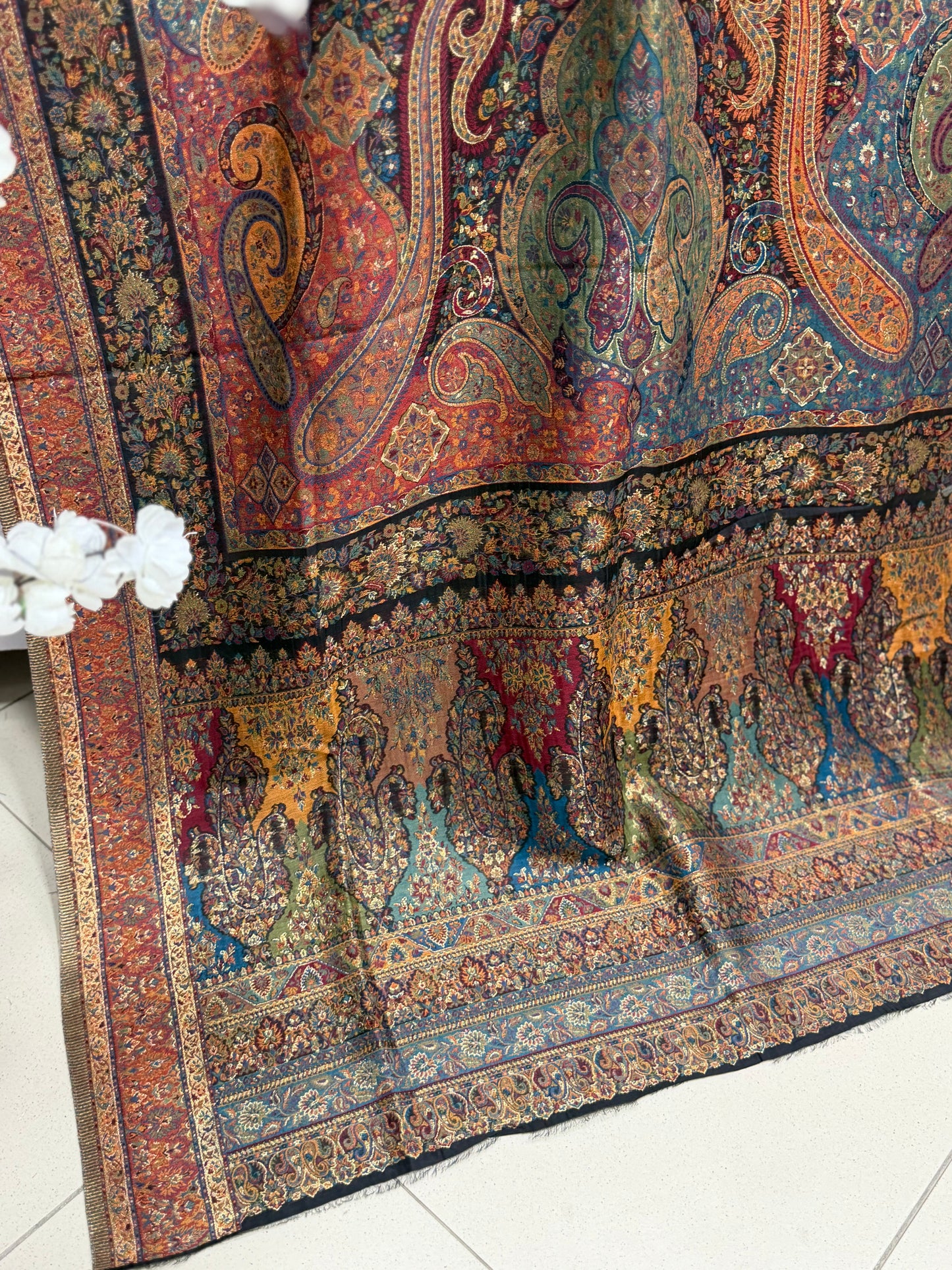 Luxury Kani Silk Shawl, Wedding Wrap Perfect Gift Made in Kashmir