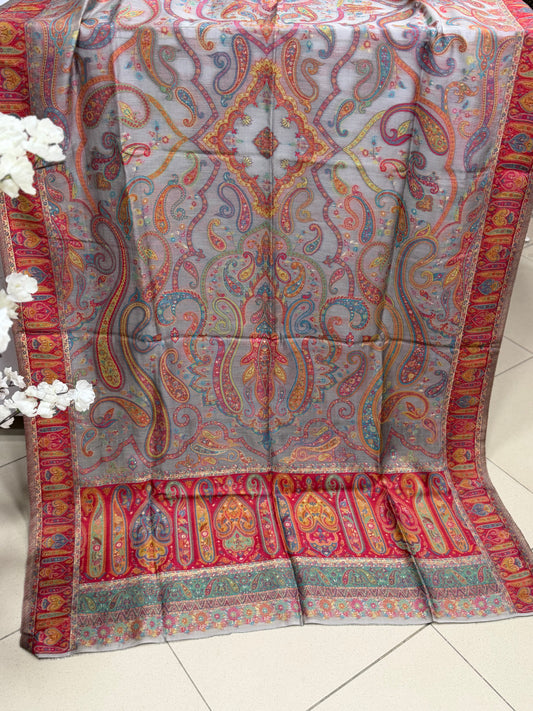 Luxury Kani Silk Shawl, Wedding Wrap Perfect Gift Made in Kashmir