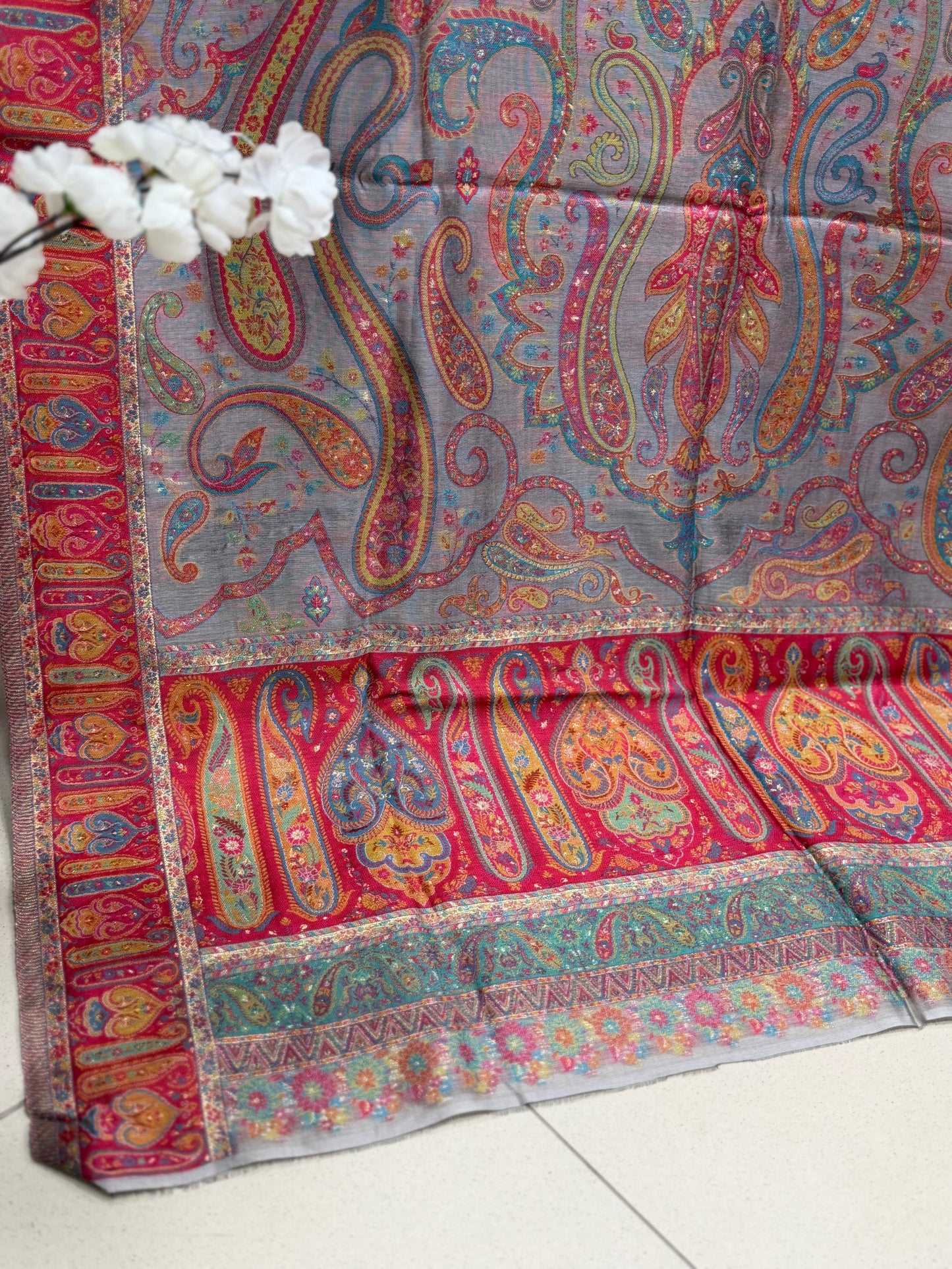 Luxury Kani Silk Shawl, Wedding Wrap Perfect Gift Made in Kashmir