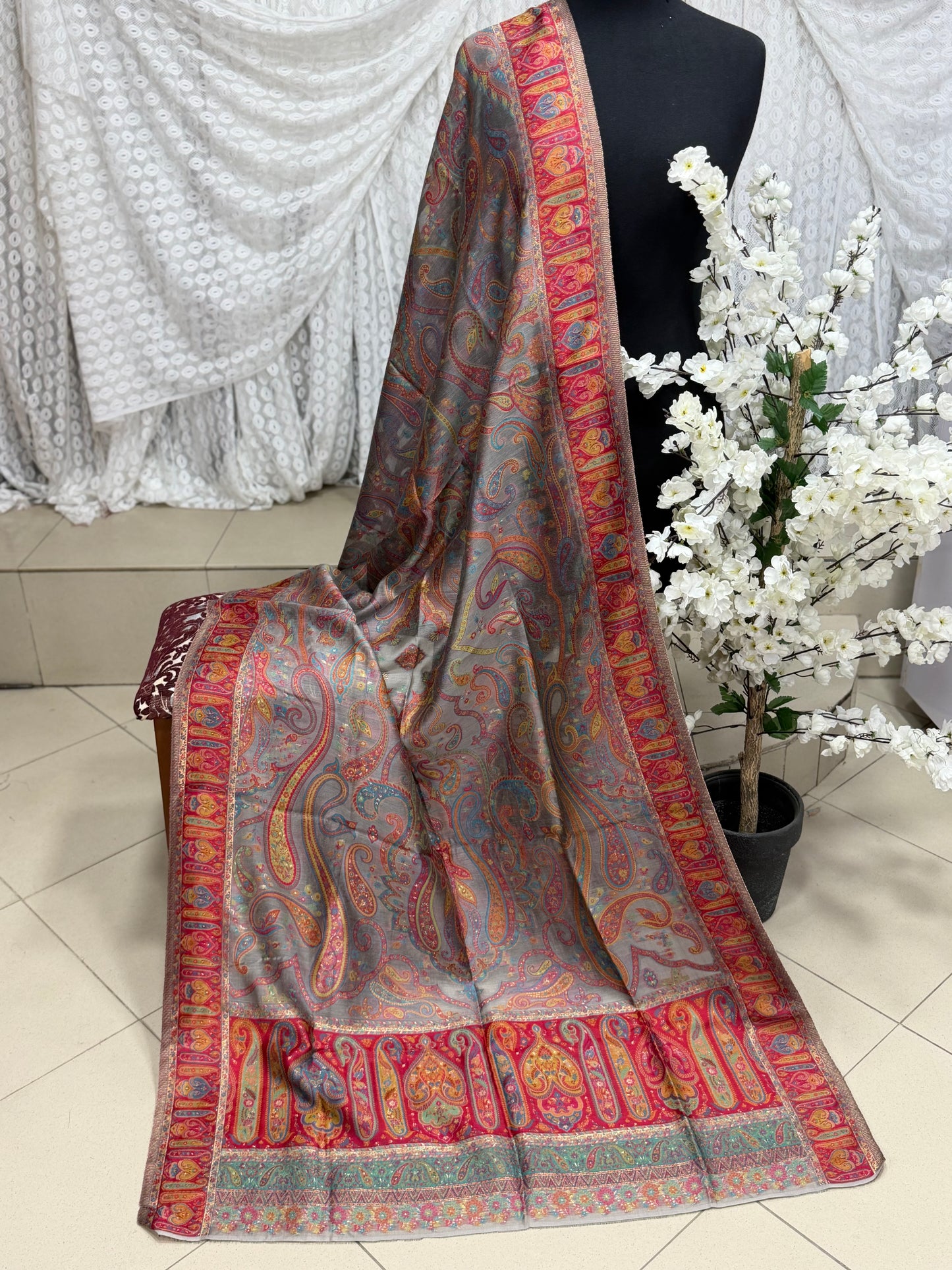 Luxury Kani Silk Shawl, Wedding Wrap Perfect Gift Made in Kashmir