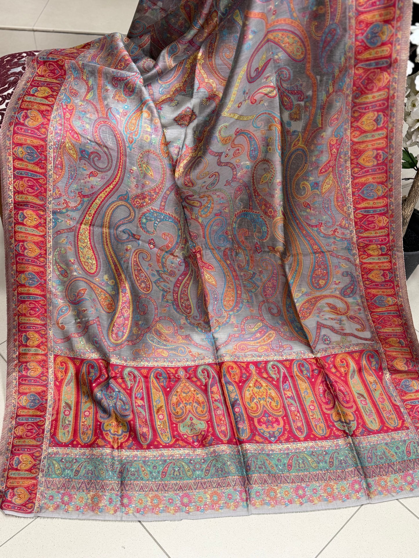 Luxury Kani Silk Shawl, Wedding Wrap Perfect Gift Made in Kashmir