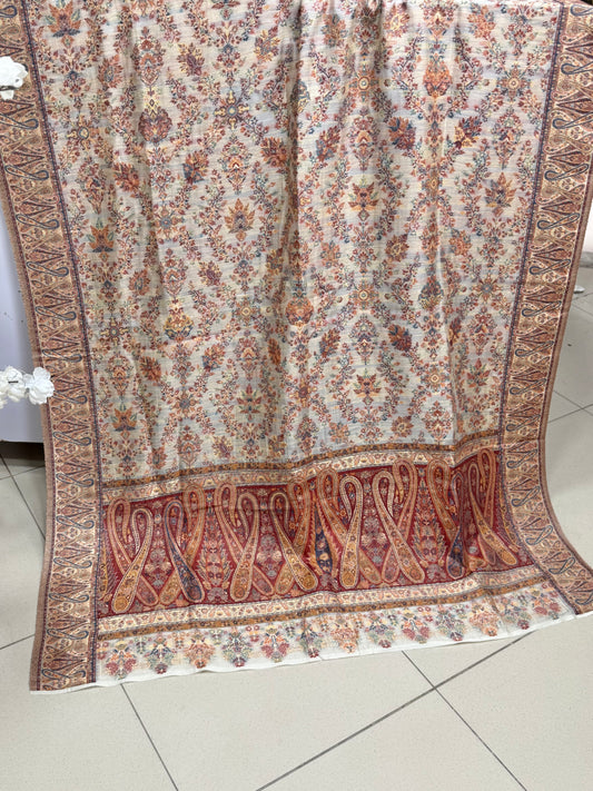 Luxury Kani Silk Shawl, Wedding Wrap Perfect Gift Made in Kashmir