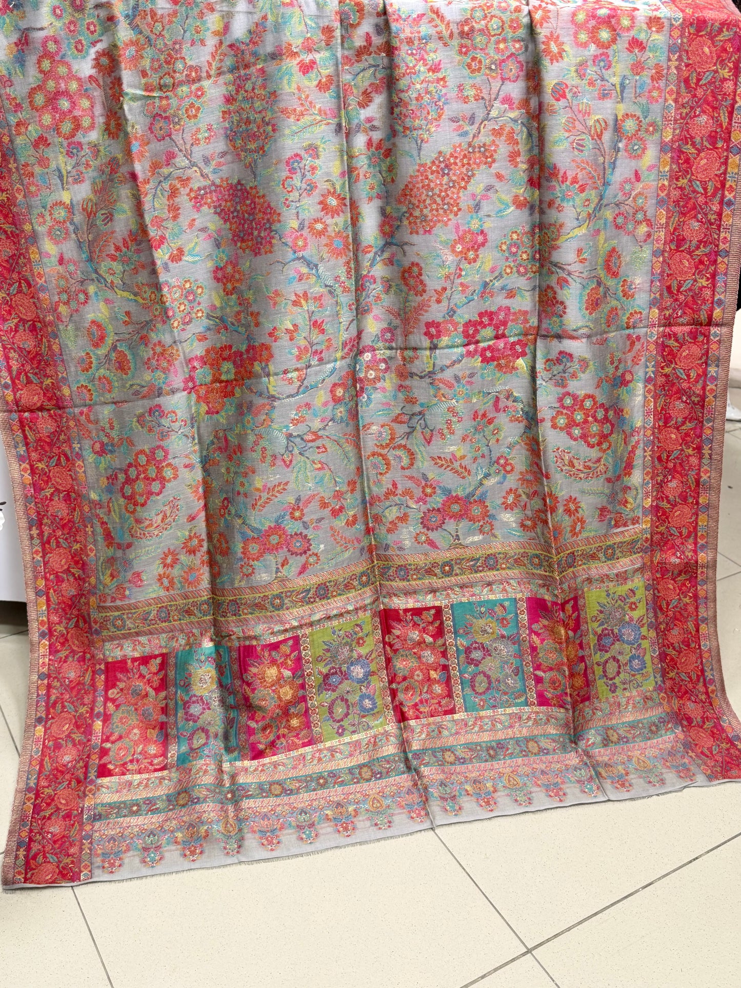 Luxury Kani Silk Shawl, Wedding Wrap Perfect Gift Made in Kashmir
