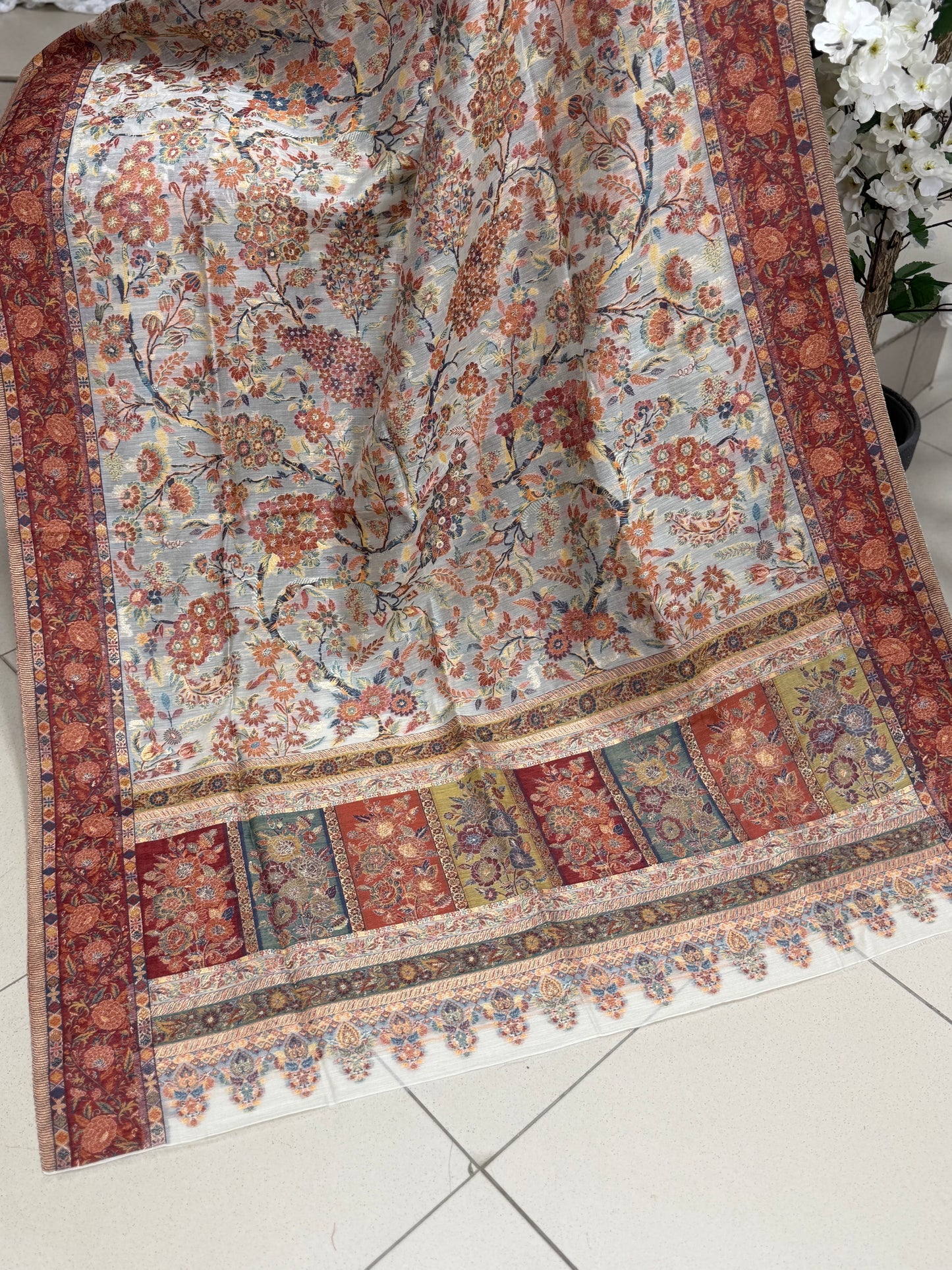 Luxury Kani Silk Shawl, Wedding Wrap Perfect Gift Made in Kashmir