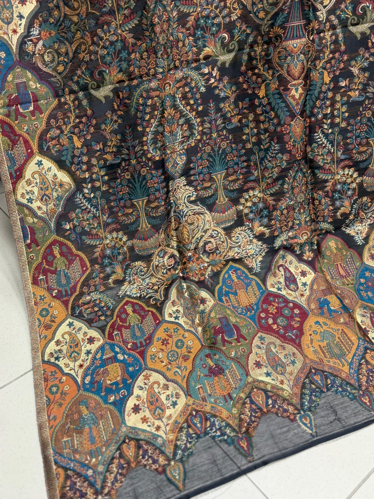 Luxury Kani Silk Shawl, Wedding Wrap Perfect Gift Made in Kashmir