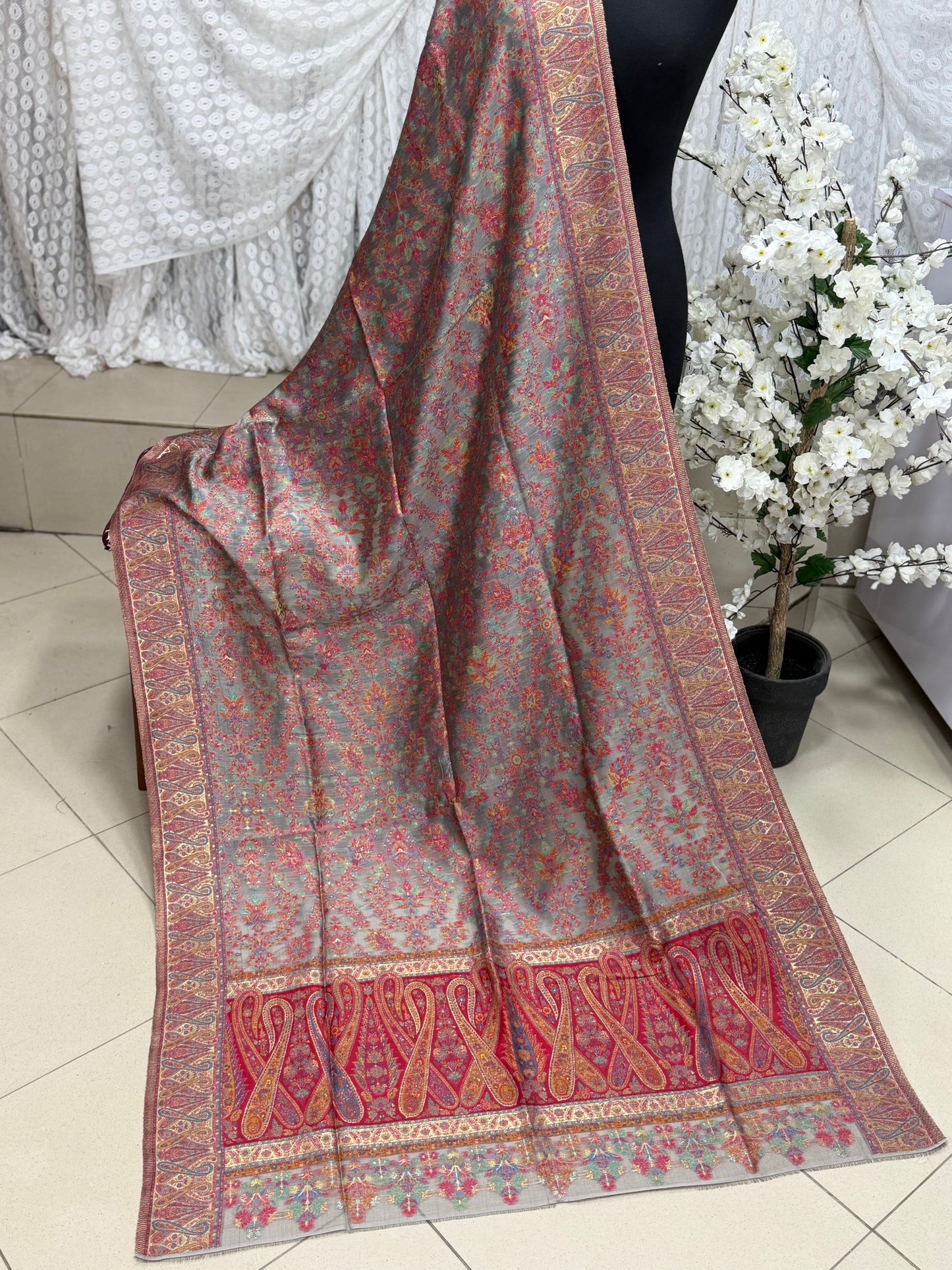 Luxury Kani Silk Shawl, Wedding Wrap Perfect Gift Made in Kashmir
