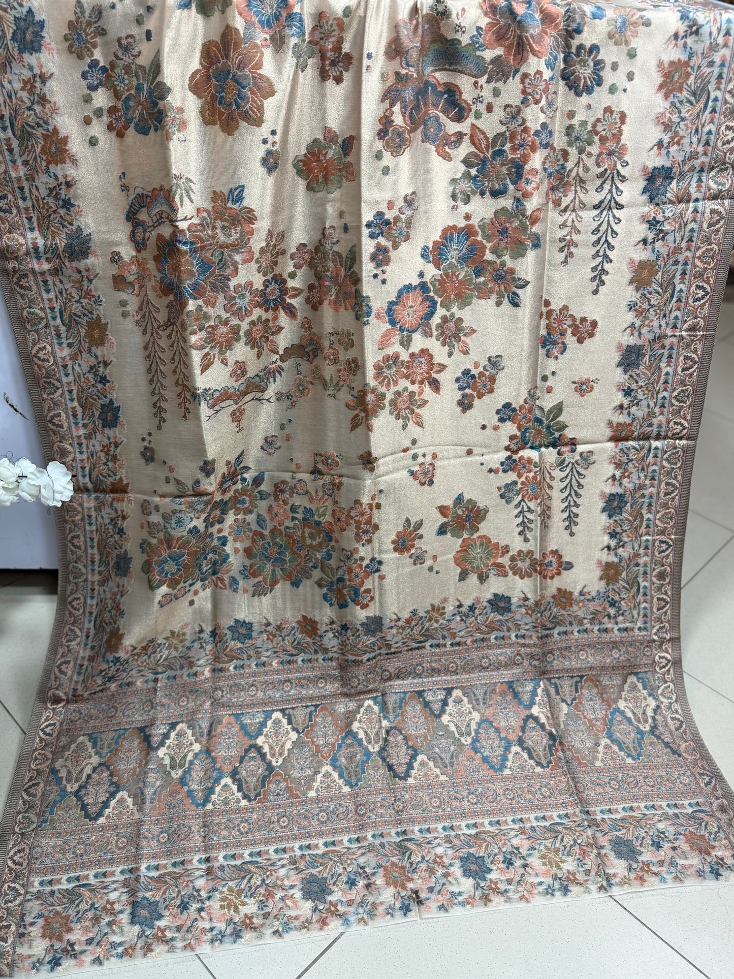 Moonlight Kani Silk Shawl, Wedding Wrap Perfect Gift Made in Kashmir