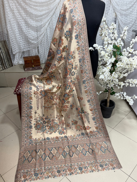 Moonlight Kani Silk Shawl, Wedding Wrap Perfect Gift Made in Kashmir