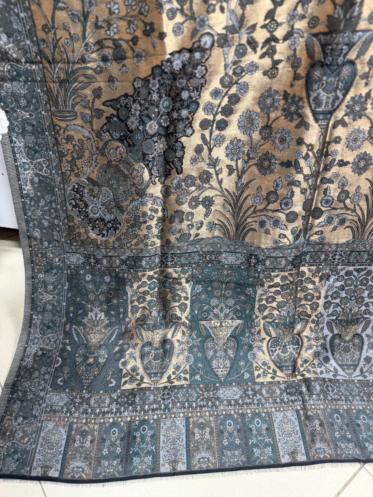 Moonlight Kani Silk Shawl, Wedding Wrap Perfect Gift Made in Kashmir