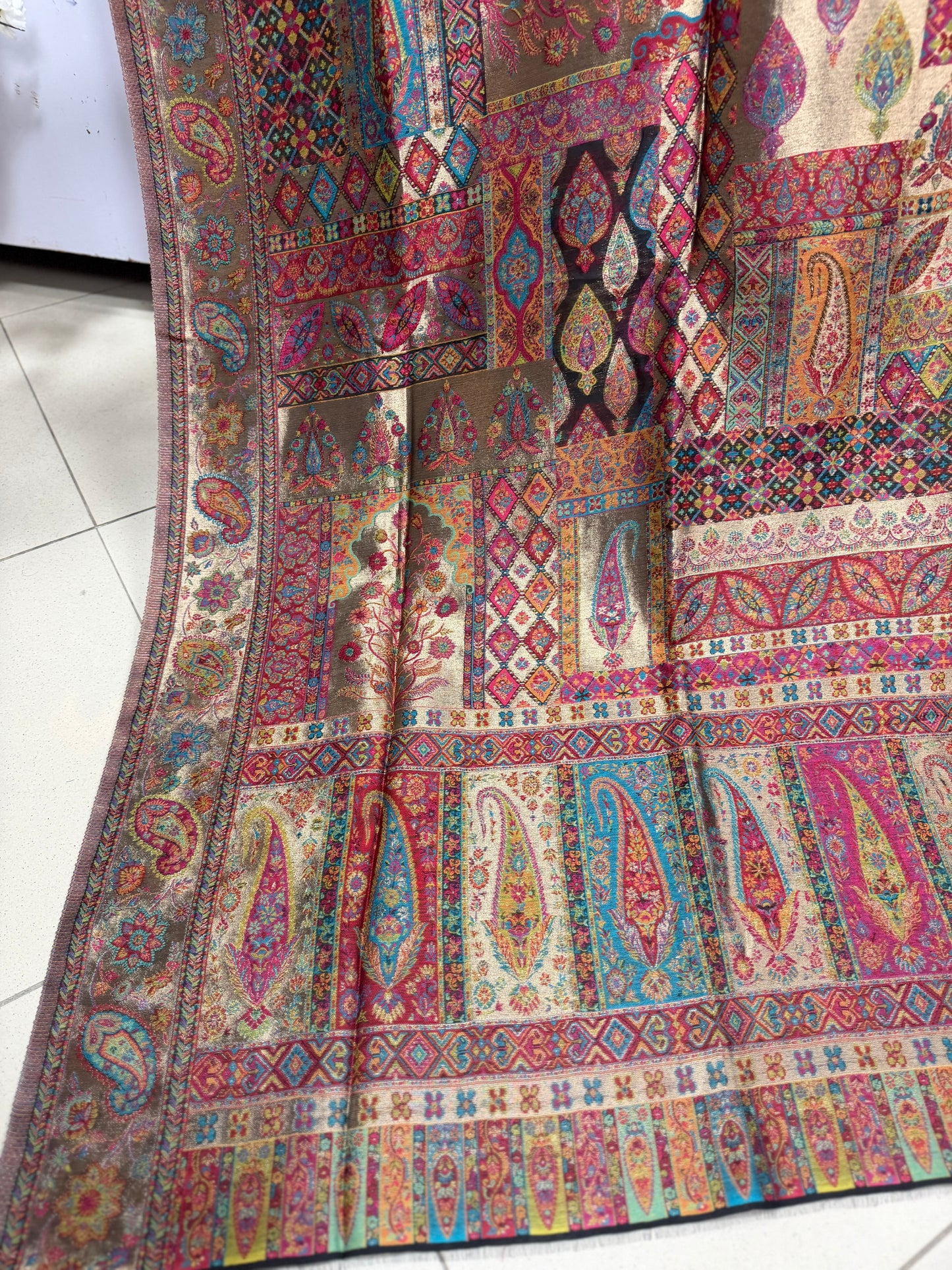 Moonlight Kani Silk Shawl, Wedding Wrap Perfect Gift Made in Kashmir