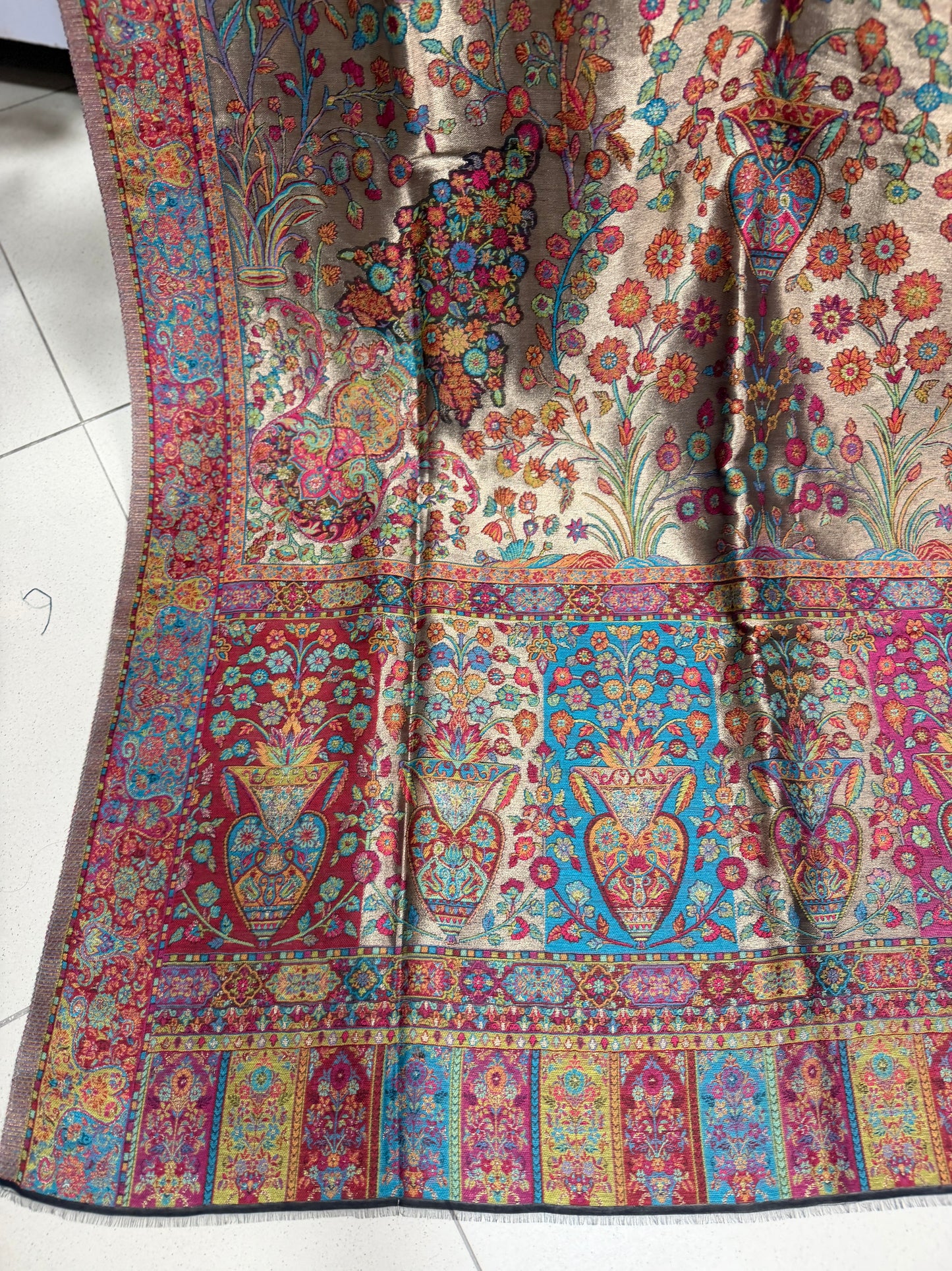 Moonlight Kani Silk Shawl, Wedding Wrap Perfect Gift Made in Kashmir