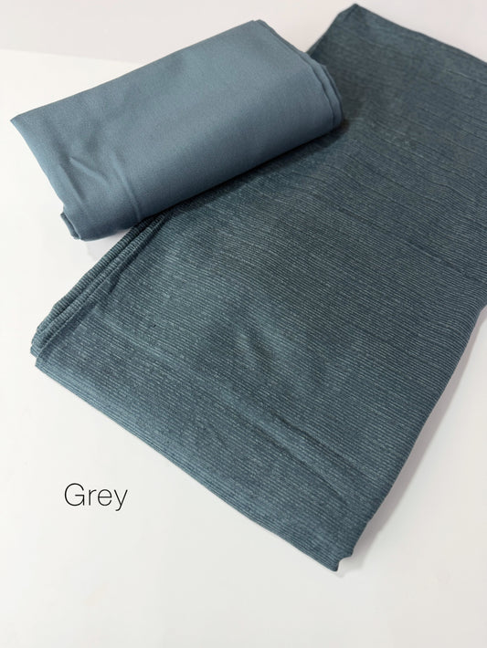 Marina Khaddi Made Velvet Lining Suit | 2 Piece 5 Meters Suit Perfect Gift | Grey