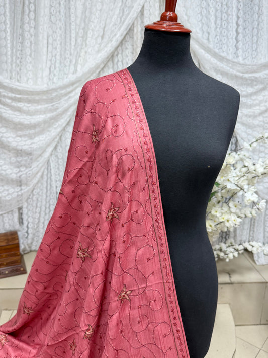 Pashmina Handmade Full Embroidered Souzni Shawl Beautiful New Design 2025 Collection Made in Kashmir