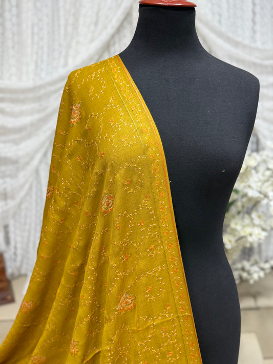 Pashmina Handmade Full Embroidered Souzni Shawl Beautiful New Design 2025 Collection Made in Kashmir