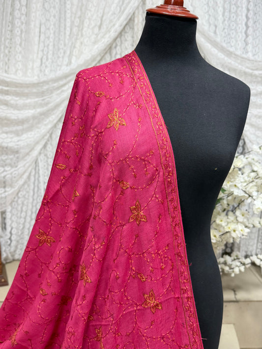 Pashmina Handmade Full Embroidered Souzni Shawl Beautiful New Design 2025 Collection Made in Kashmir