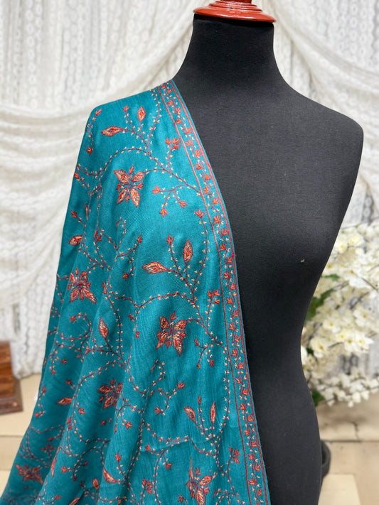 Pashmina Handmade Full Embroidered Souzni Shawl Beautiful New Design 2025 Collection Made in Kashmir