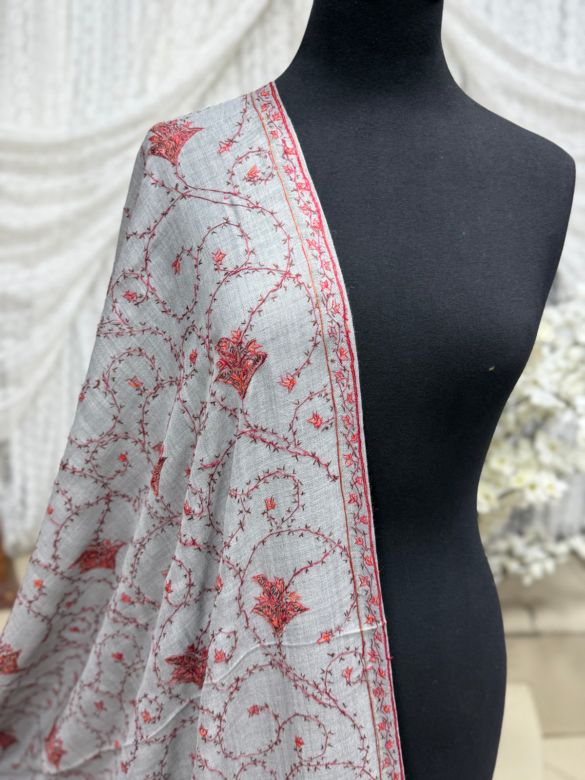Pashmina Handmade Full Embroidered Souzni Shawl Beautiful New Design 2025 Collection Made in Kashmir