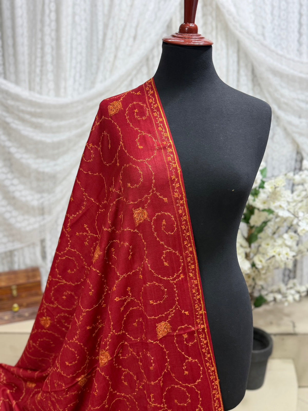 Pashmina Handmade Full Embroidered Souzni Shawl Beautiful New Design 2025 Collection Made in Kashmir