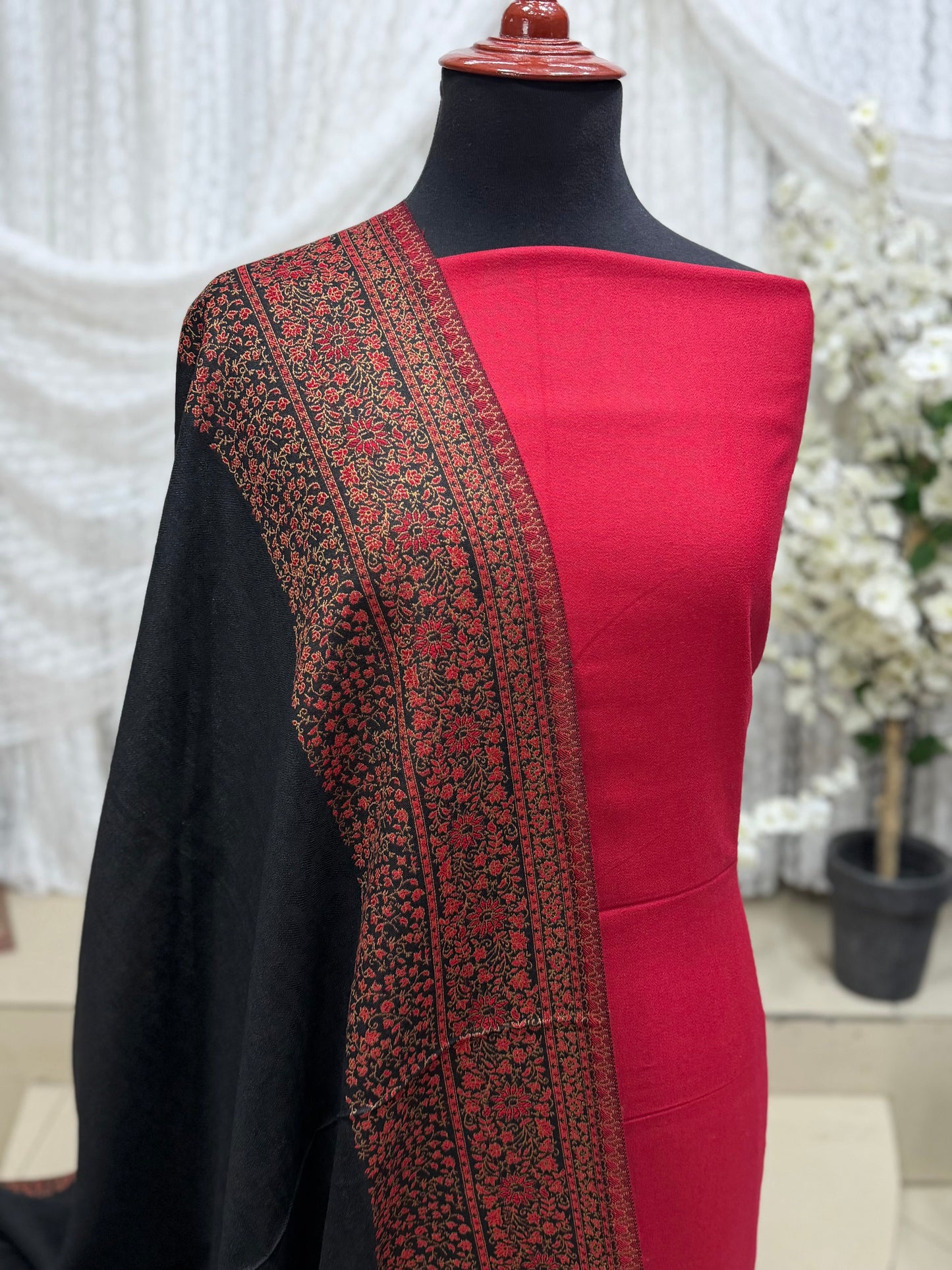 3 Piece Kani Shawl Suit | Plain Marina Suit With Kani Pashmina Shawl Perfect Gift