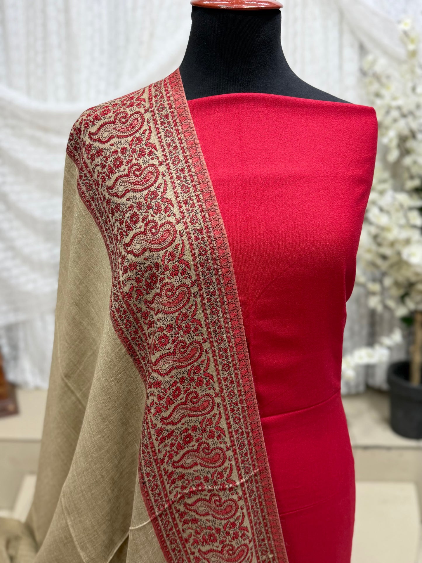 3 Piece Kani Shawl Suit | Plain Marina Suit With Kani Pashmina Shawl Perfect Gift