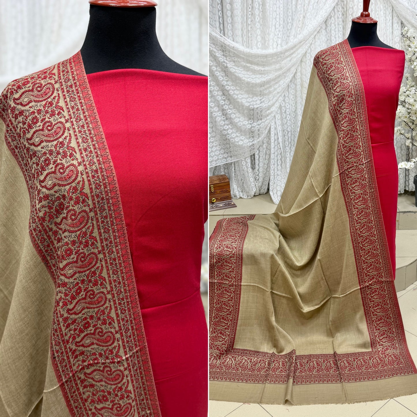 3 Piece Kani Shawl Suit | Plain Marina Suit With Kani Pashmina Shawl Perfect Gift